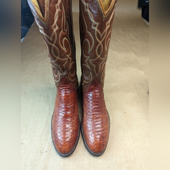 Tony Lama Black Label women's sz 6.5B Exotic Genuine Brown Ostrich Leg classic W - Picture 2 of 13